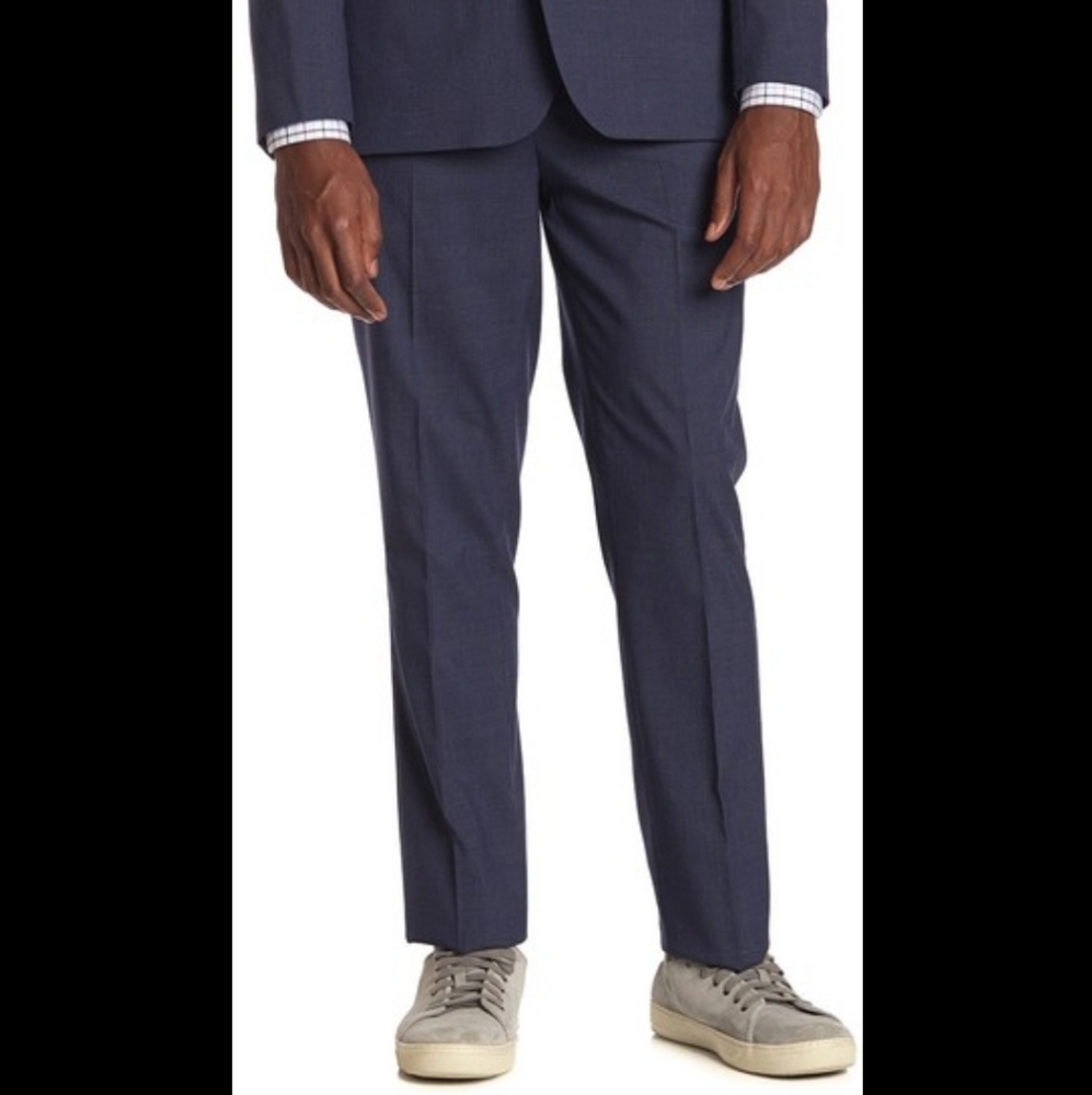 Ben Sherman navy Barrie unhemmed pants